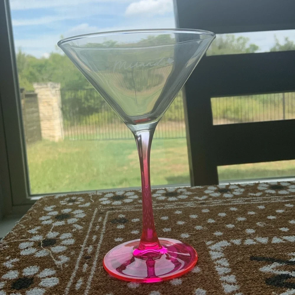 Sex & The City Miranda Martini Glass with Pink Stem NWT